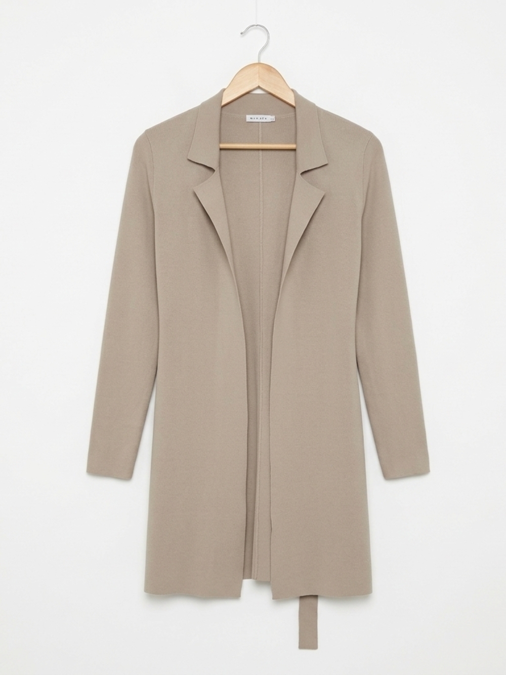 Marella Max Mara Beige Knit Long Cardigan Sweater Blazer Belted Jacket Size M